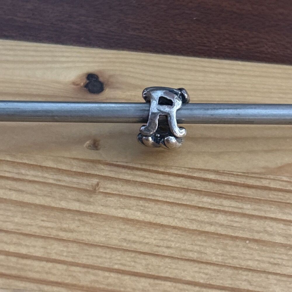 Letter R Alphabet Hearts "Trollbeads" Authentic Sterling Silver BEAD Charm